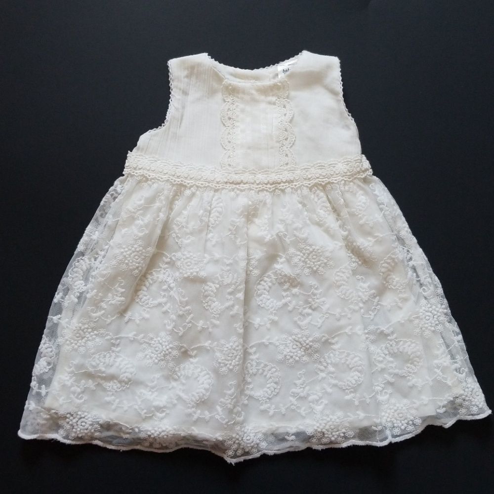 3️⃣💲2️⃣0️⃣ Baby girl white sheer lacy flower girl formal wedding dress 6